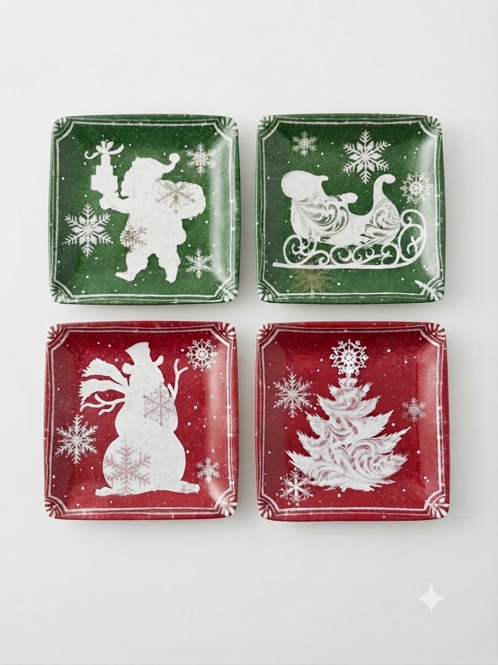 Certified International Set of 4 Holiday Appetizer Plates